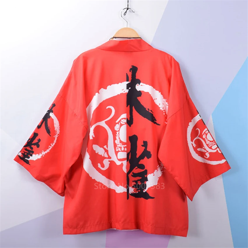 Кимоно в японском стиле Харадзюку винтажный кардиган с драконом уличная одежда