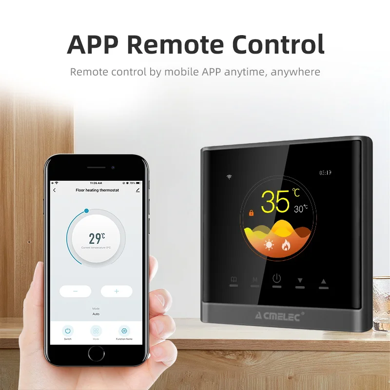 

Термостат для теплого пола Tuya Smart, Wi-Fi, для электрического/водяного/газового котла, с пультом дистанционного управления для Google Home