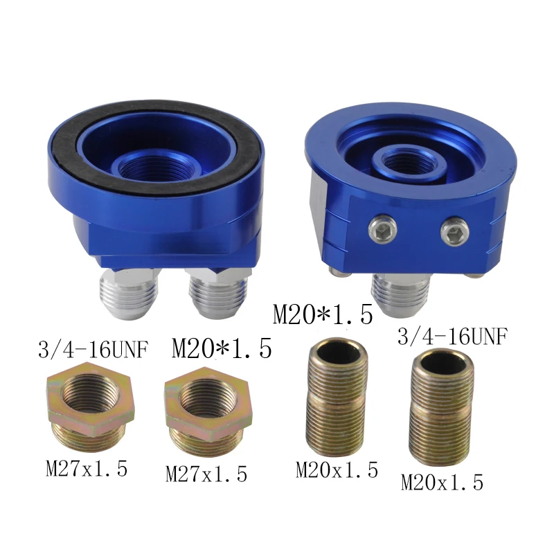 

Aluminum AN10 Oil Filter Relocation Male Sandwich Fitting Adapter Kit 3/4-16 M20x1.5 Oil Filter Cooler Sandwich SW03