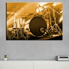 Печать высокого разрешения на холсте, картина с изображением музыкальных инструментов, Современное украшение для дома, Ударный комплект, плакат, Настенная картина для спальни, домашний декор