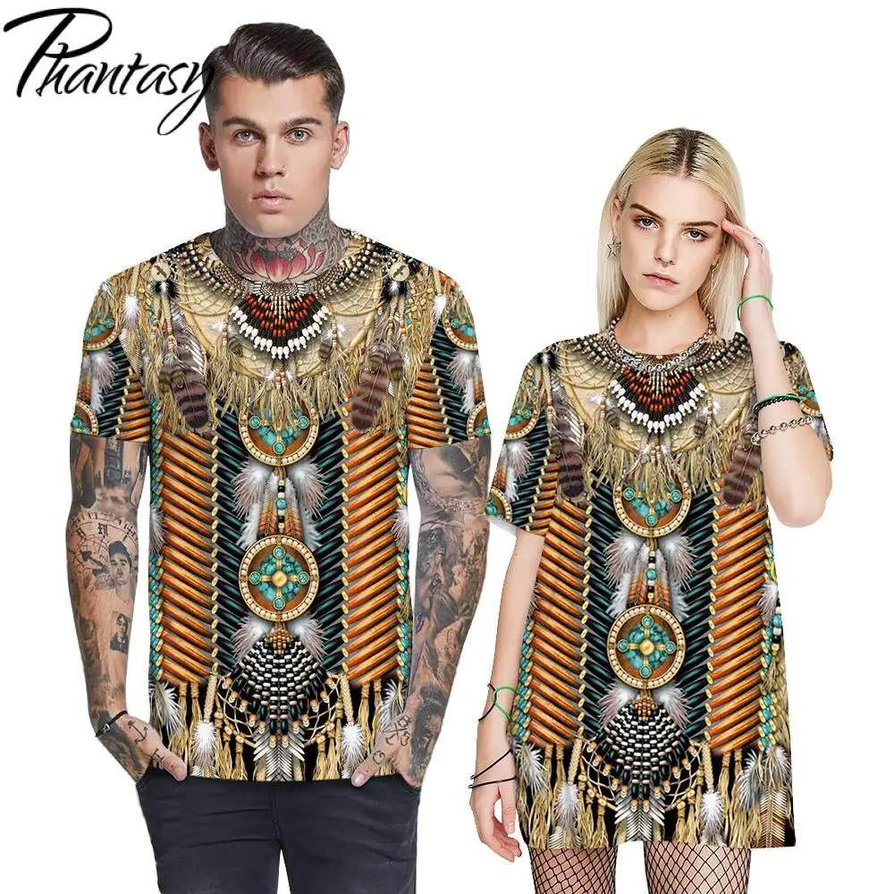 

Phantasy 2021 Fashion Women Men T-shirt 3D Printed Indian Couples Short Sleeve Spring Summer Casual Loose Unisex Clothing Top
