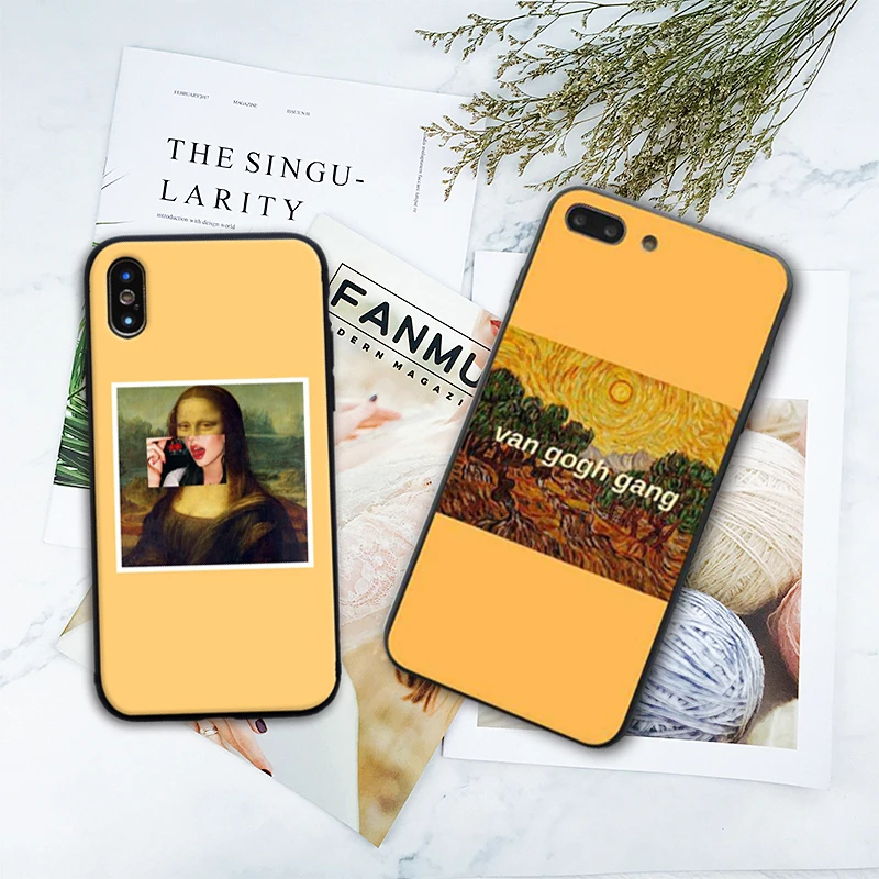Отличный художественный эстетический чехол для телефона Ван Гог Мона Лиза с