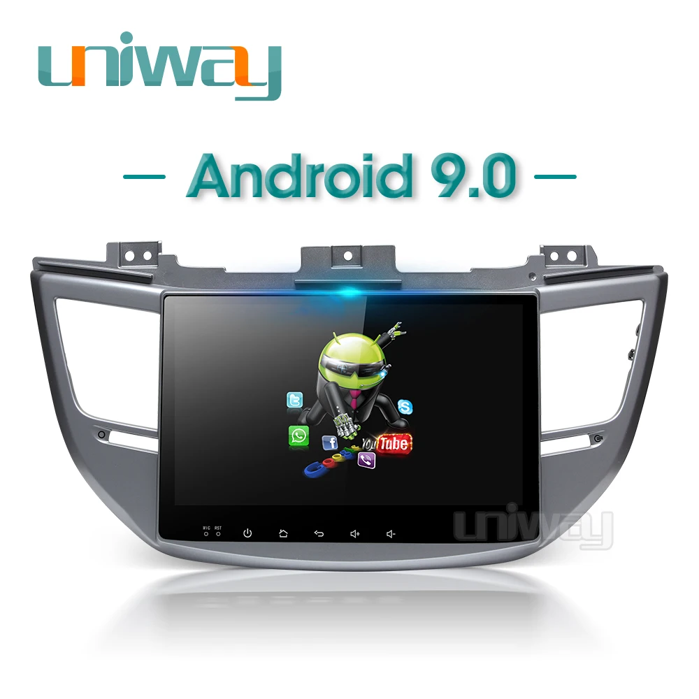 Автомобильный dvd плеер Uniway AXTS1071 2 ГБ + 32 android 9 0 для Hyundai Tucson/IX35 2016 2017 мультимедийный