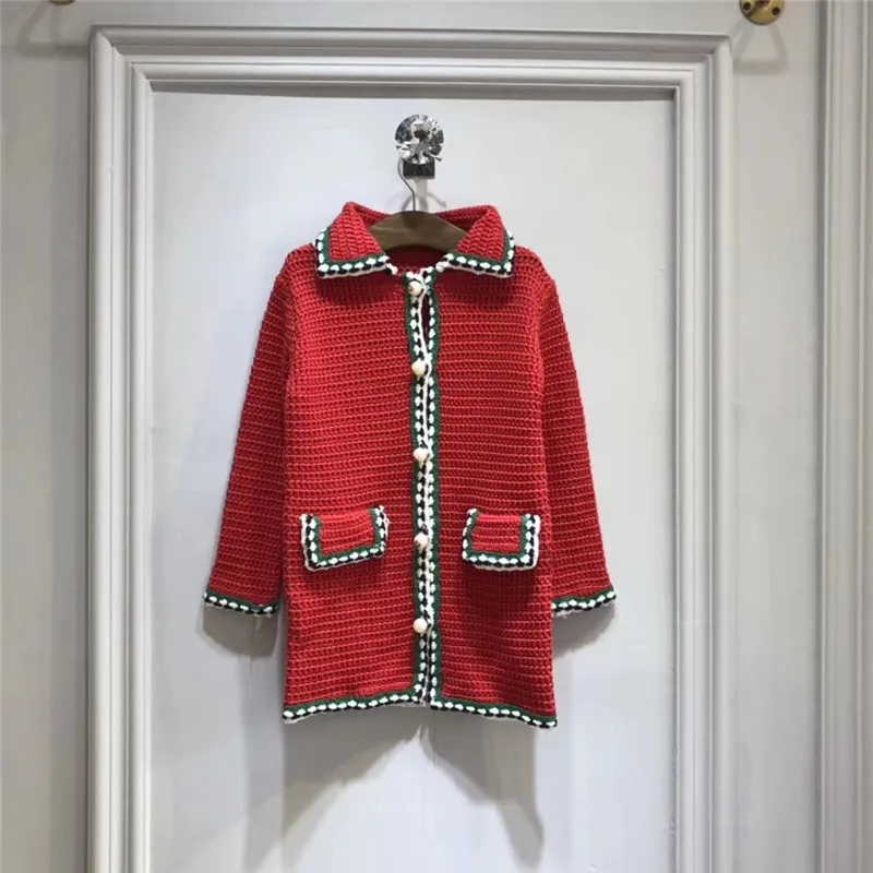 cardigan Новинка года; сезон зима-осень; пальто-кардиган для девочек; детская одежда; красное пальто; одежда; шерстяное пальто для детей; верхняя одежда - Цвет: cardigan