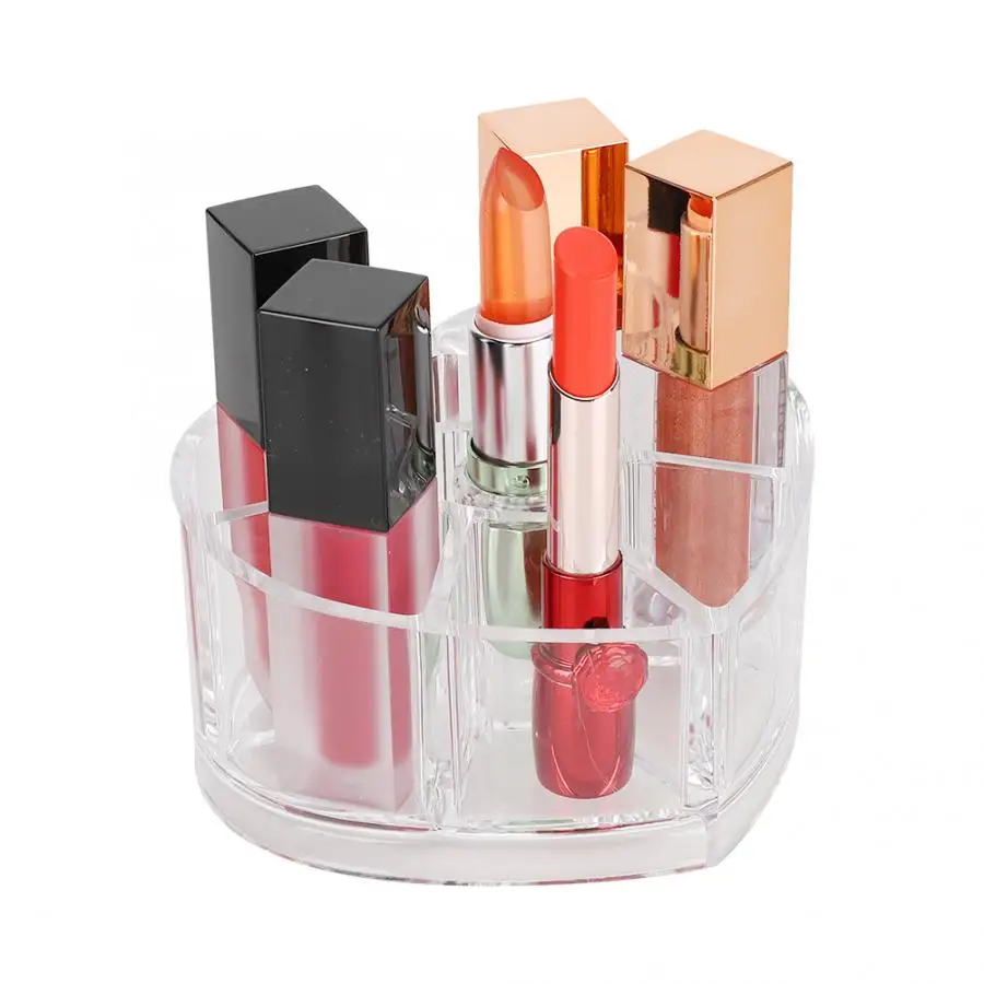 Прозрачная косметическая коробка органайзер для макияжа в форме сердца стеллаж