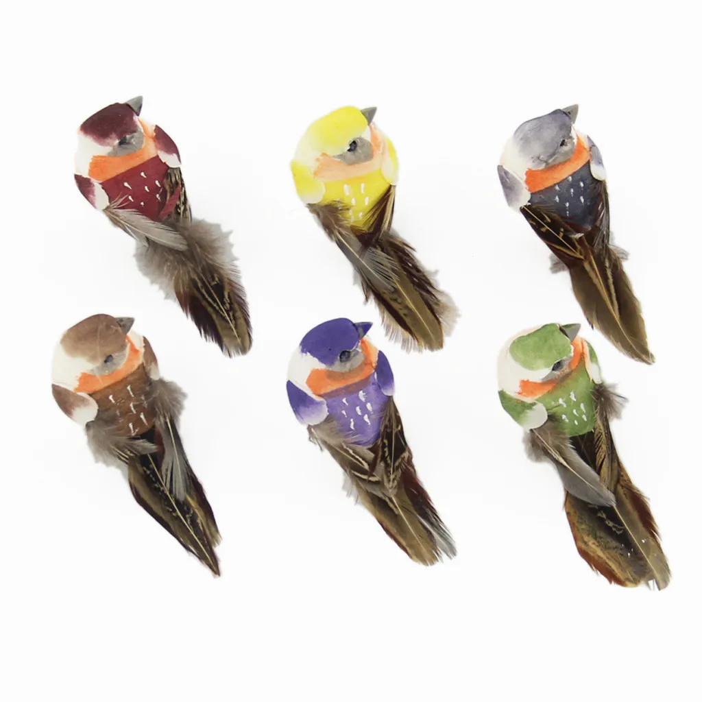 

Artificial Birds to Decorate 12PC/Set Birds Artificial Feather Foam Doves Wedding Decor Fairy Garden Accessories