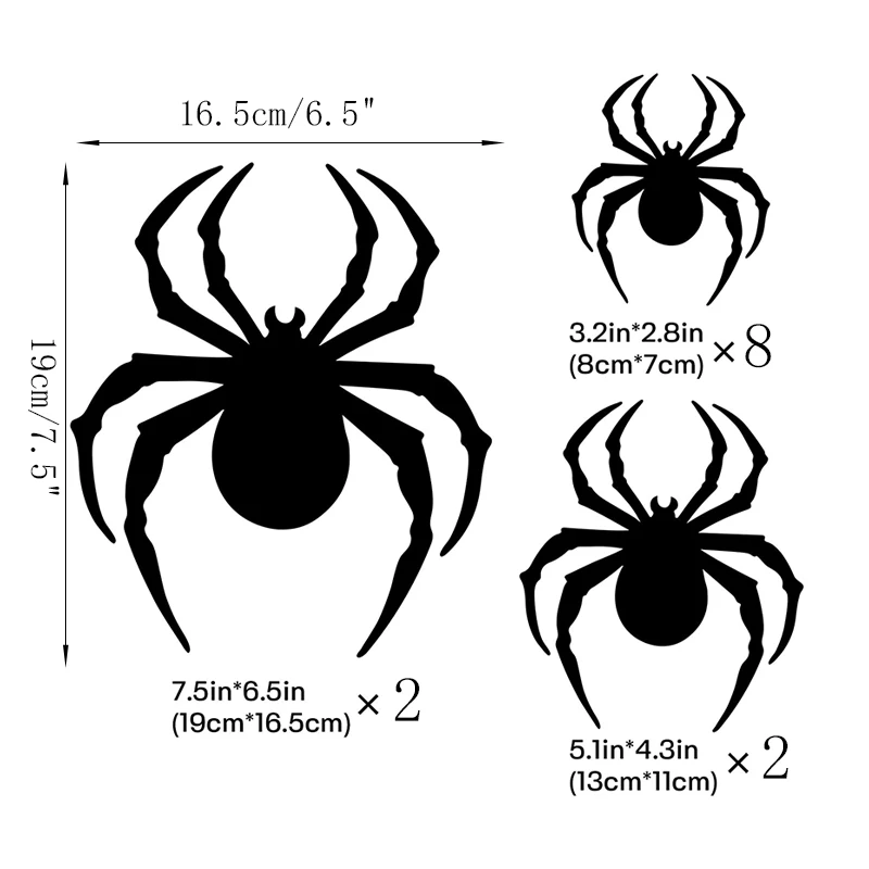

12pcs Halloween Decoration 3D Spider Wall Stickers Pvc Wall Decal For Kids Room Living Room Home Decor Festival Party Supplies