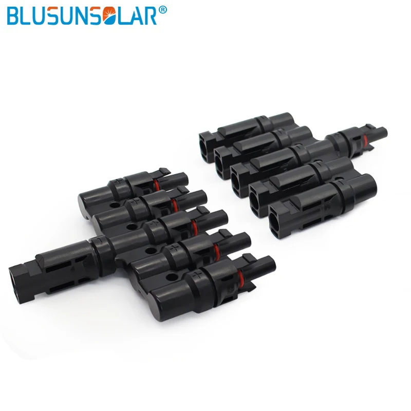 5 in 1 T Branch parallel connection 30A 50A 1000V Electrical Solar Connector Photovoltaic Panel Cable Wire Connect|plug wire|plug inplug connector |