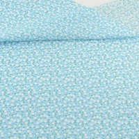 blue cotton fabric patchwork fabrics fat quarter sewing cloth telas tecido tissue crafts dolls textile tilda white flower design