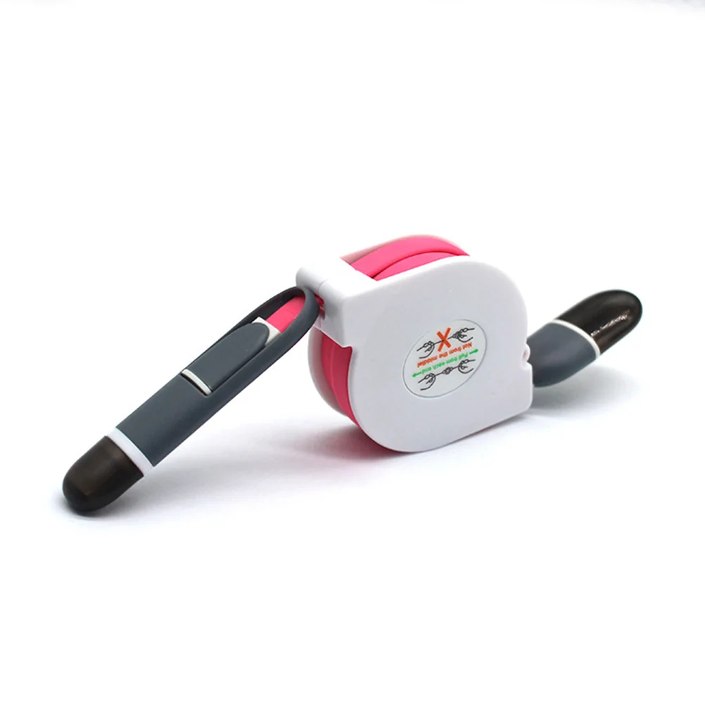 

2 In 1 Micro USB Type Combo Male Retractable Data Charging Cable High Cell Phone Accessories (Red)