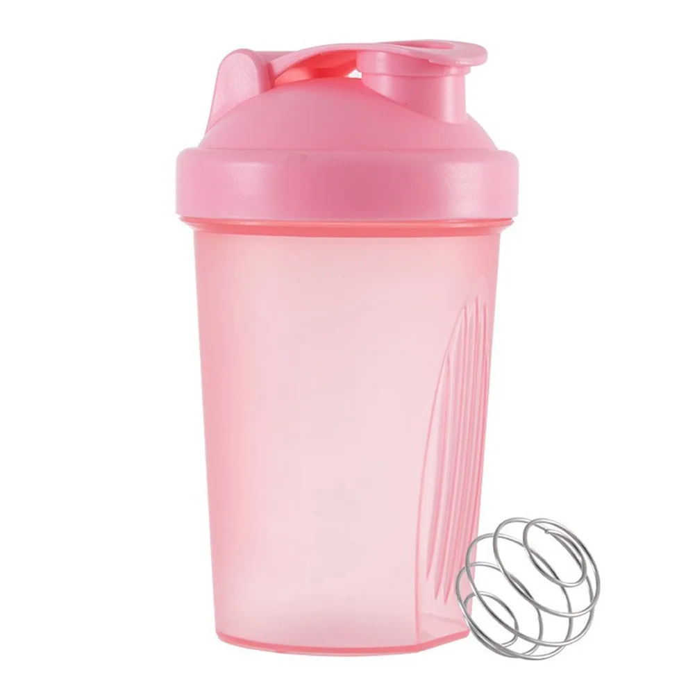 

PP 400ml Sports Shaker Bottle Cup Protein Powder Shaking Cup Sports Water Cup Free Stirring Ball Mixing Cup Portable Sports Cup