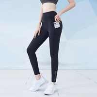 sport leggins women fitness seamless leggings night running reflective tights high waist yoga pants legging with side pocket