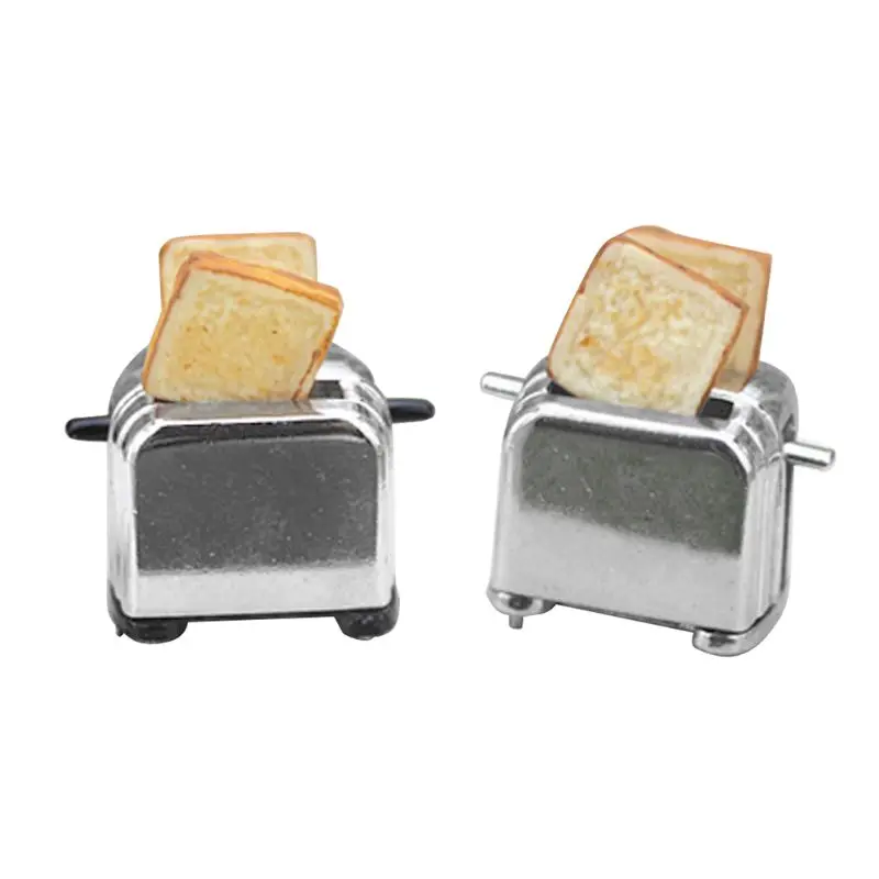 

Doll House Miniature Toaster Bread Machine With Toast Kitchen Cookware Mini Accessories Decor 1/6 1/12 Scale