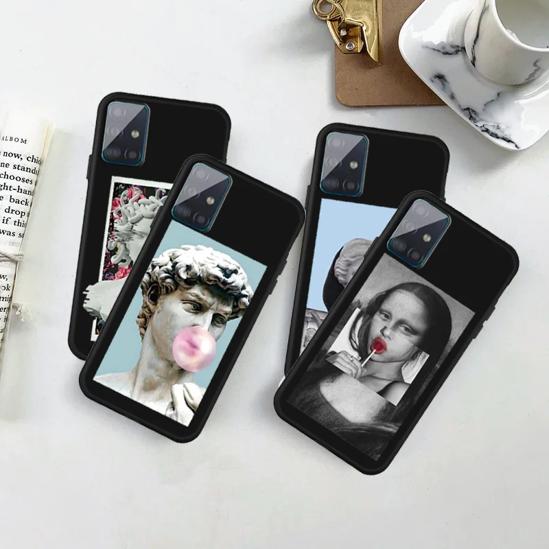 

David Mona Lisa Soft Clear TPU Phone Case For Samsung Galaxy A3 A5 A6 A7 A8 A9 A310 A510 A710 A320 A520 A720 Plus 2015 16 17 18