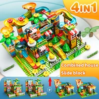 large particles blocks intelligence assembled building blocks for boys and girls marble race run track blocks toys for children