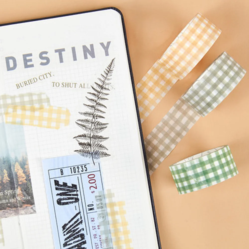 Простая свежая базовая клетчатая бумажная васи лента креативная ручная учетная