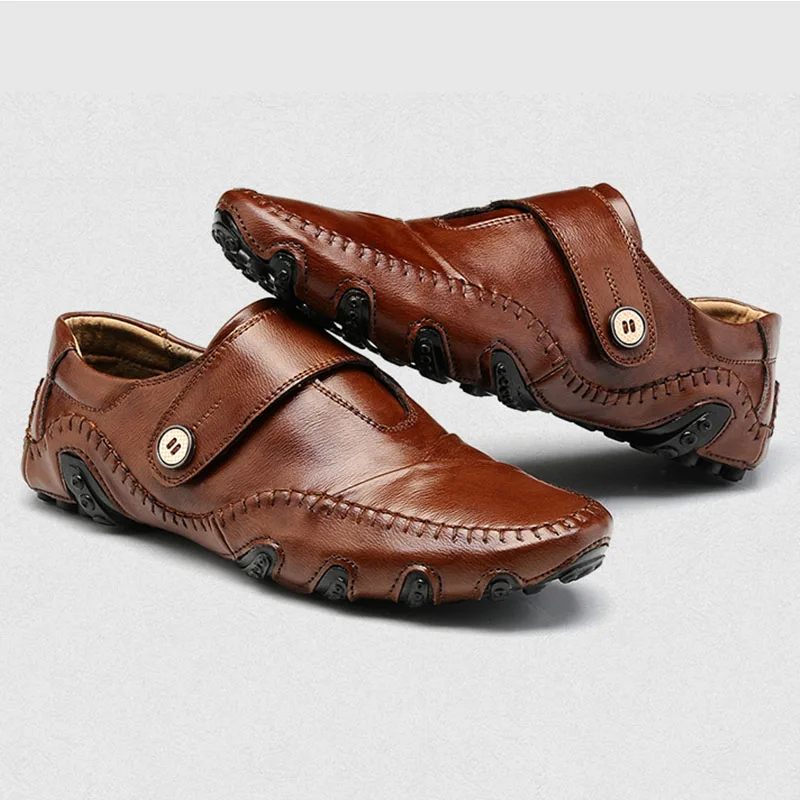 2020 кожаные лоферы Легкая мужская обувь Повседневная дышащая Кожаная с мягкой