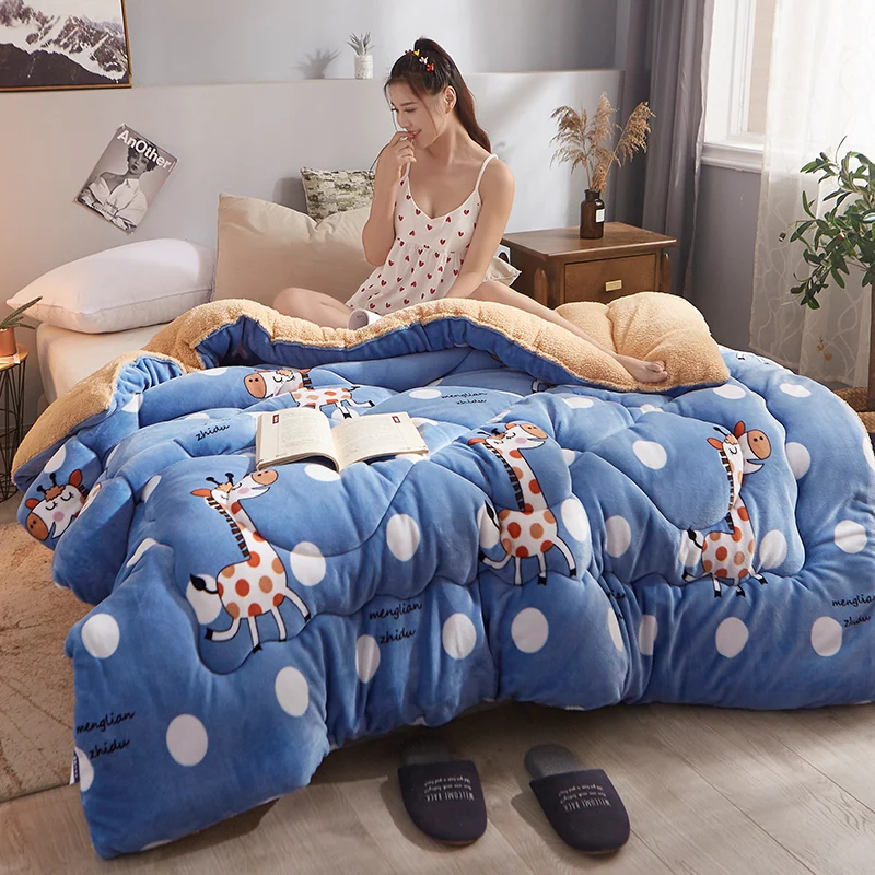 

Fashion Wool Patchwork Duvets Super Warm Soft Comforter Camel Quilt 4 Season Comforter Thicken Warm Duvets High Quality Quilt