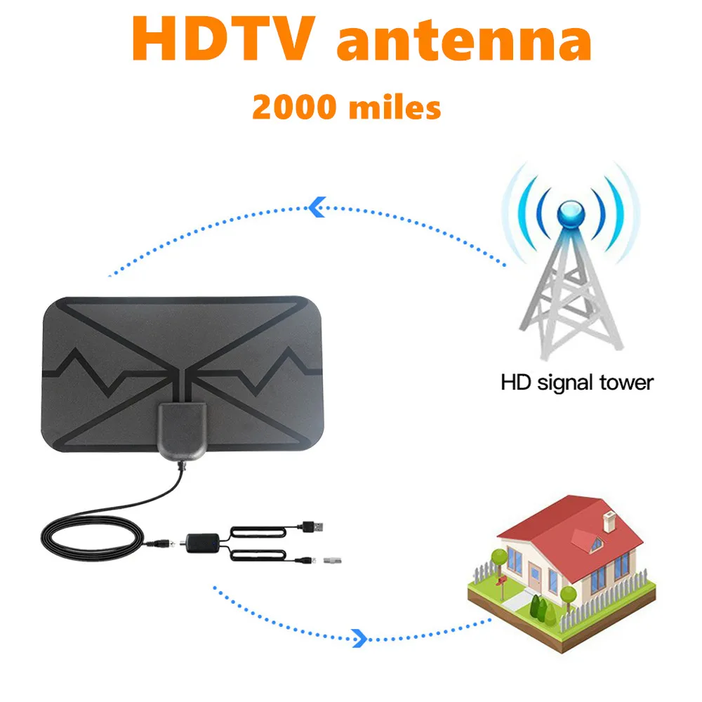 2020 новая HD ТВ антенна блюдо для помещений 2000 миль чистая цифровая усилителя fox 4k DVB