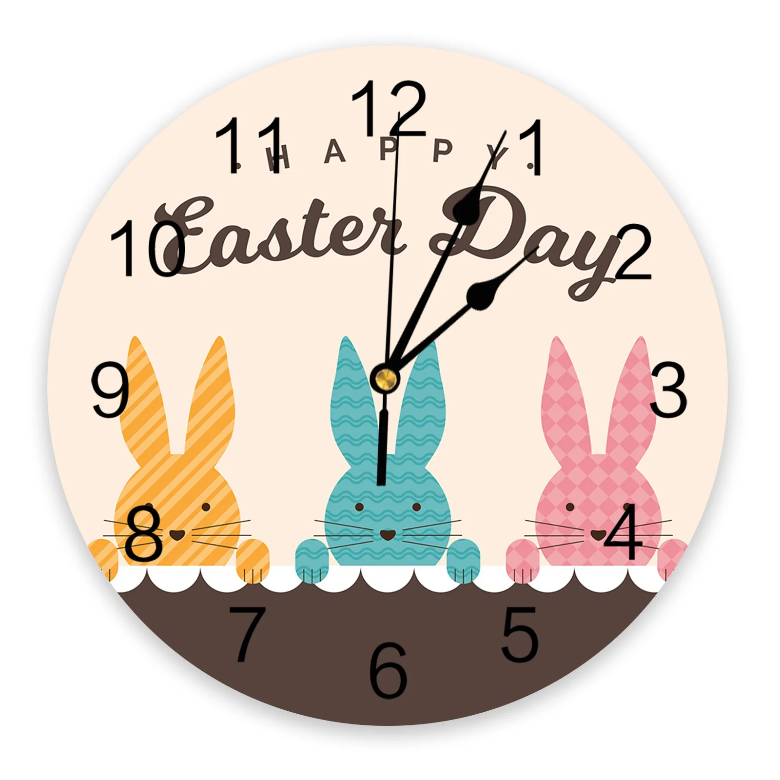 

Настенные часы с пасхальными яйцами, Кроликом, пасхальными часами, домашний декор для гостиной, современный дизайн, цифровые настенные часы