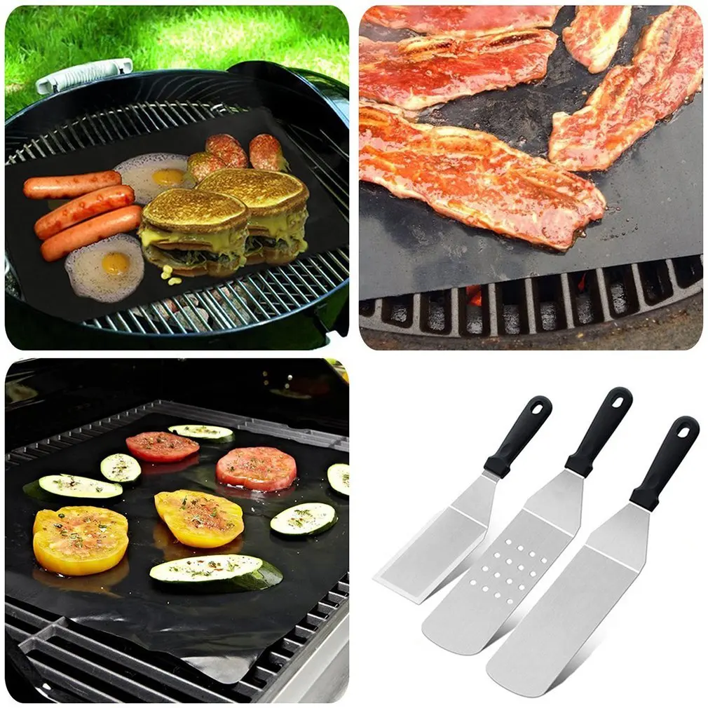 Hot-Selling 3/6 Pcs Outdoor Stainless Steel Barbecue Tool Set Combination Spatula Grill Bbq | Дом и сад