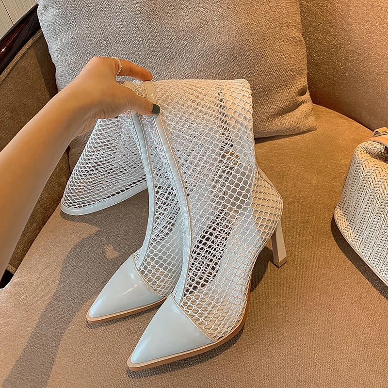 

European And American Style Super High Heels Fashion Hollow Over-the-knee Boots Women's Open-toe Lace-up Zipper Platform Sandals