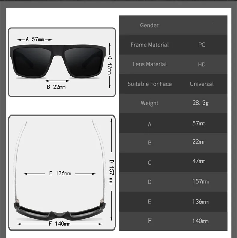 2022  Fashion  Square Polarized Sunglasses Men Women Classic Sports Outdoor Fishing Travel Colorful Sun Glasses UV400 Goggles