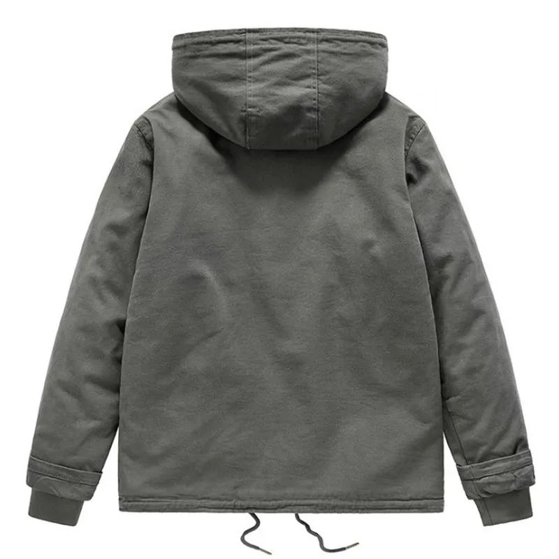 2021New зимняя мужская куртка подкладка из овечьей шерсти с капюшоном 100%