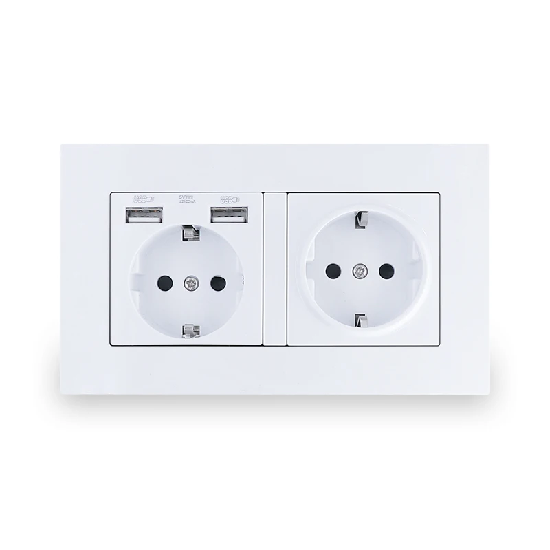 Гнездо питания стандарта ес с USB двойная розетка AC 110 ~ 250 в 16 а 146 мм * 86 настенная
