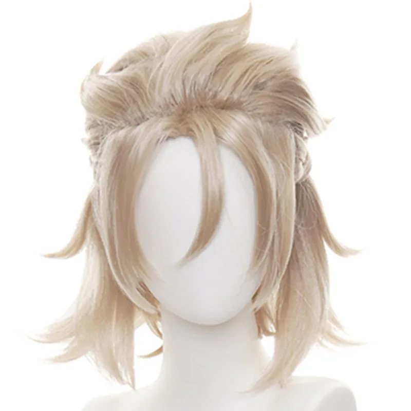 Парик для косплея альбедо Genshin Impact золотой высокотемпературный Шелковый парик с