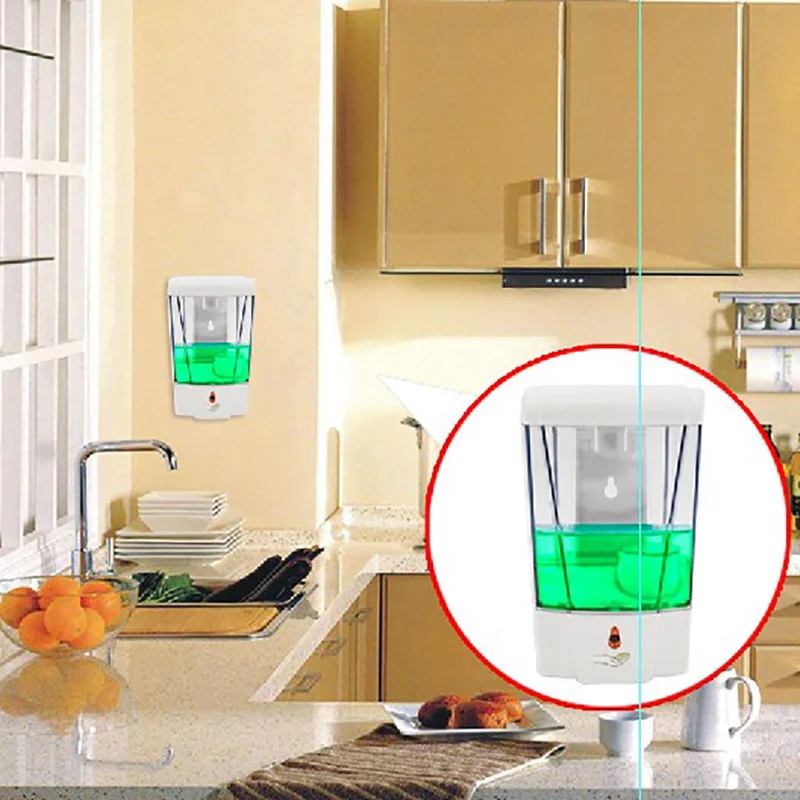 

Automatic Soap Dispenser 700ml Non-Contact Induction Soap Dispenser Wall-Mounted Soap Dispenser Bathroom Kitchen
