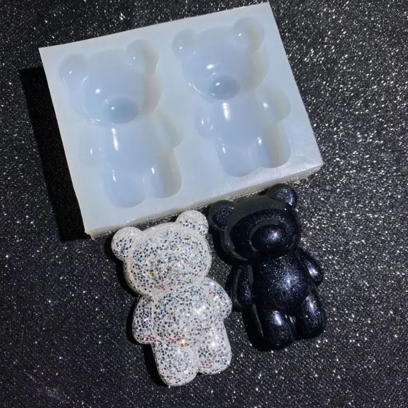 

Cute Bear Pendant Resin Casting Mold Bear Keychain Resin Mold Jewelry Making