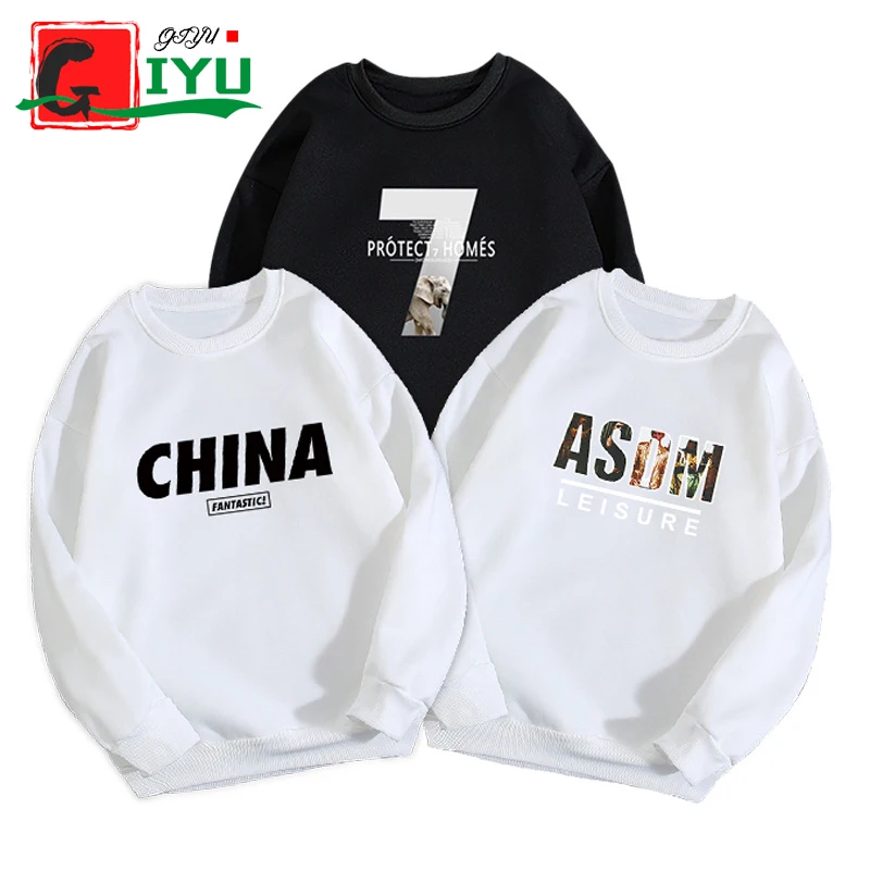 Оптовая продажа и буквенным принтом О образным вырезом с длинным рукавом