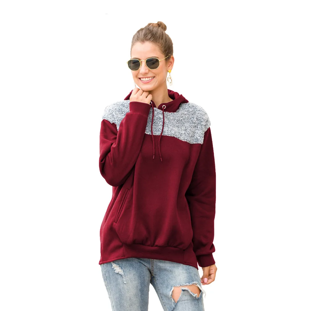 

Nice Womens Warm Casual Long Sleeve Hoodies Slim Fit Top For Women Soft Pocket Sweatshirt Autumn Winter Warm Hoodies Sweatshirt
