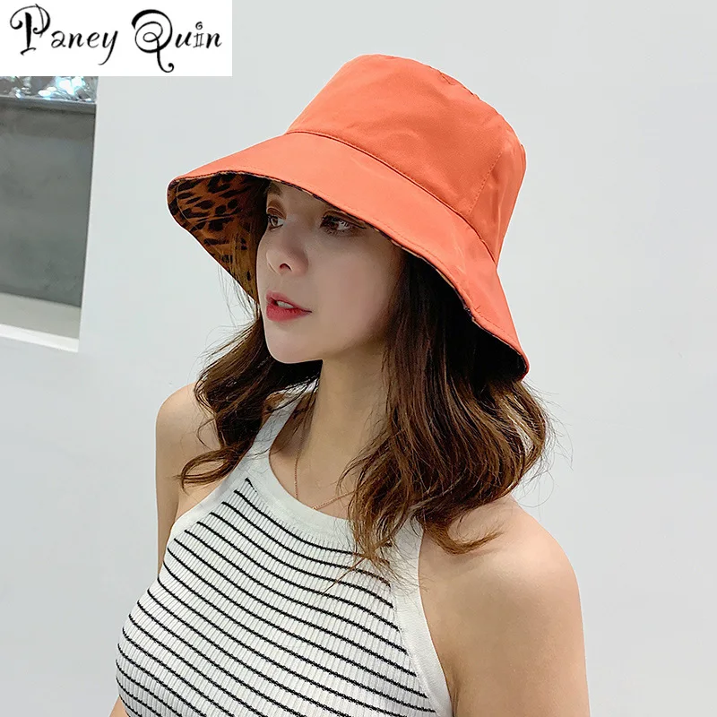 Модная Всесезонная Рыбацкая шляпа с леопардовым принтом японская Двусторонняя