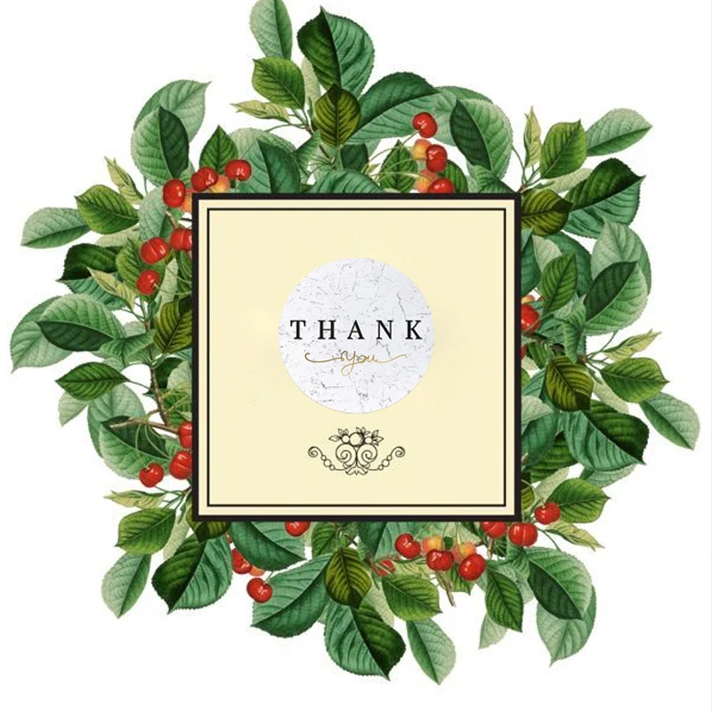 

500Pcs/roll Thank You Sticker 1.5inch Handmade Scrapbooking Stationery Sticker for Gift Packaging Labels DIY Gifts Decoration