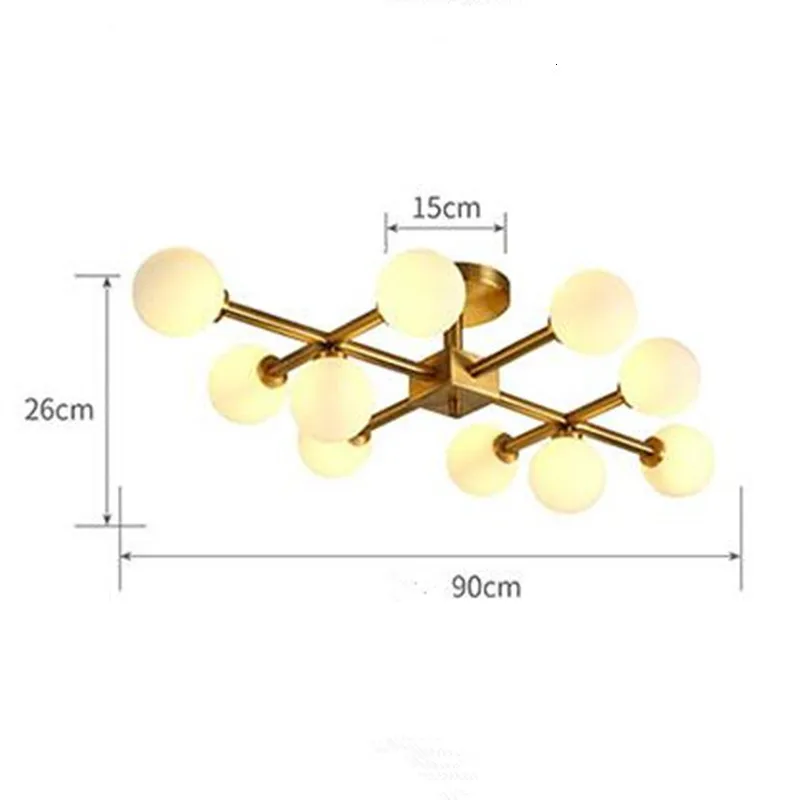 Скандинавский золотой современный светильник потолочный стеклянный подвесной
