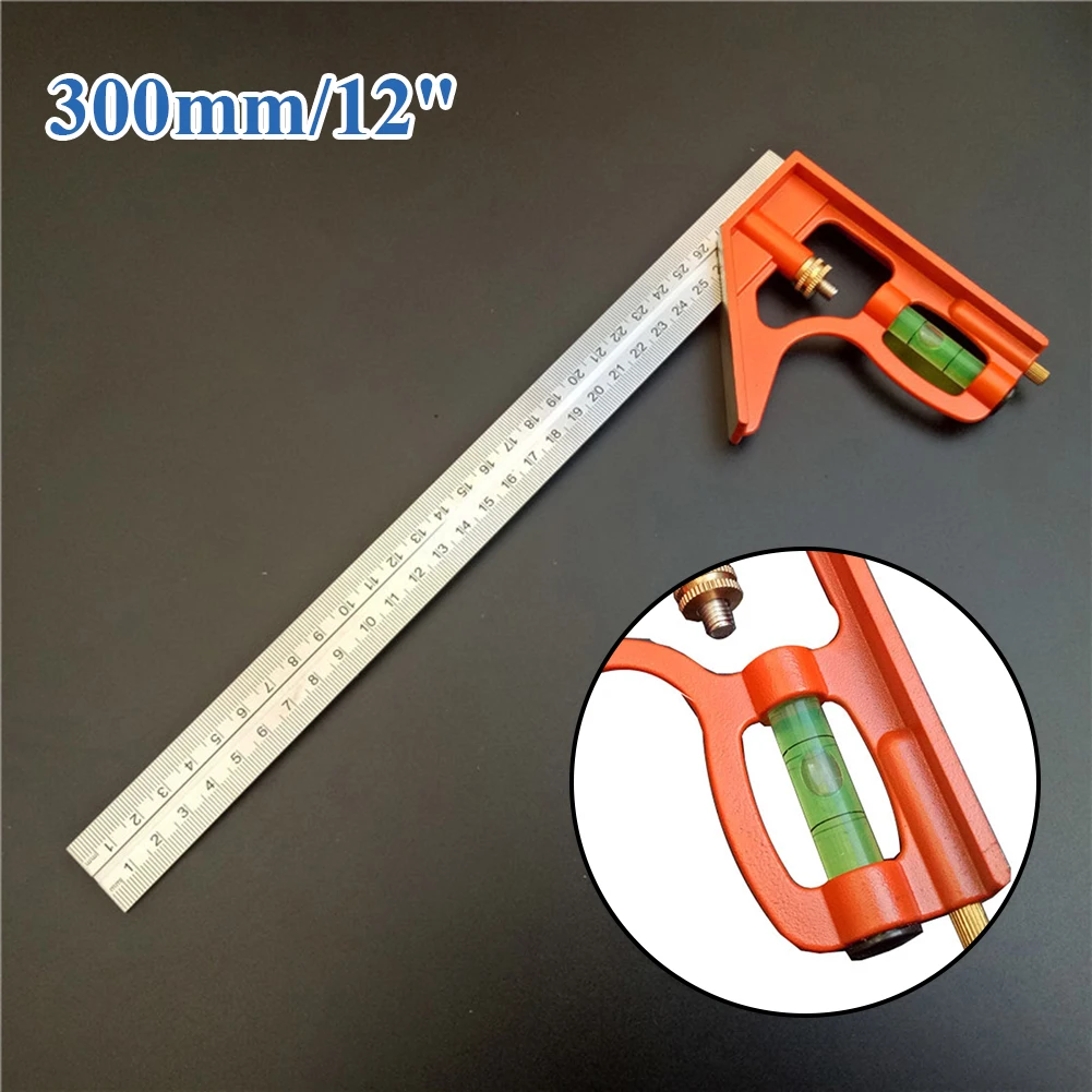

300mm Angle Ruler 12 Inch Ruler Scriber Guide Metric Marking Woodworking Micrometer Measuring Instrument Hand Tool
