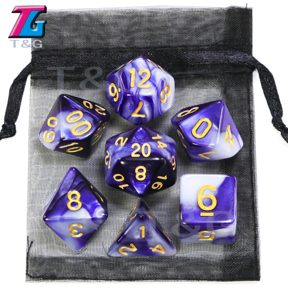 9 цветов микс игральные кости с мешком DND RPG портативные игрушки для взрослых детей пластиковые кубики специальный подарок подземелья драконы