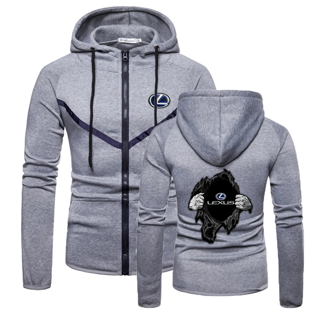 

2021 Men Lexus High Quality Comfortable Hoodie Fitness 6 Solid Color Style Muscle Comfortable Sportswear Zipper Sweatshirt Coats