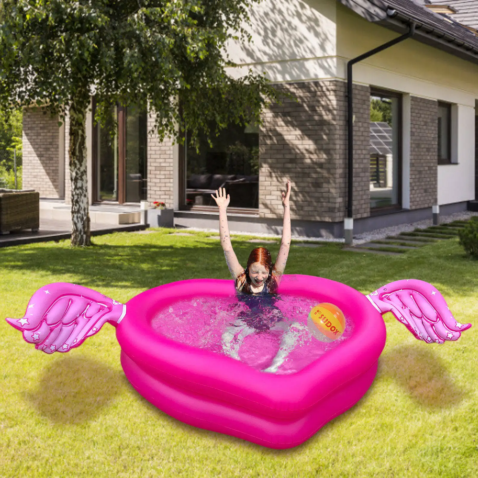 

Inflatable Swimming Pool Love Wing Pool For Children Cartoon Family Pool Beach Play Water Sports Educational Ocean Ball Pool