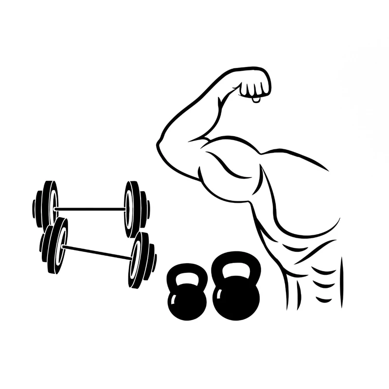 

Car Sticker Fashion Bodybuilding Black/silver Bodybuilding Silhouette Car Sticker PVC Trim 14.8cm * 12.1cm