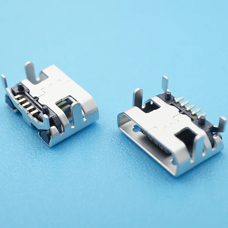 50 шт./лот Micro USB разъем для зарядки 5Pin большой бычий Рог плоский край без завивки