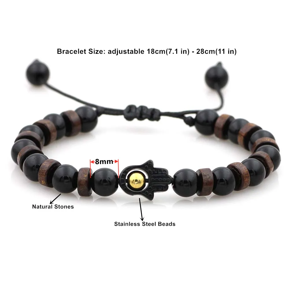 Мужские и женские браслеты из натурального чакры 8 мм лавового камня бисера