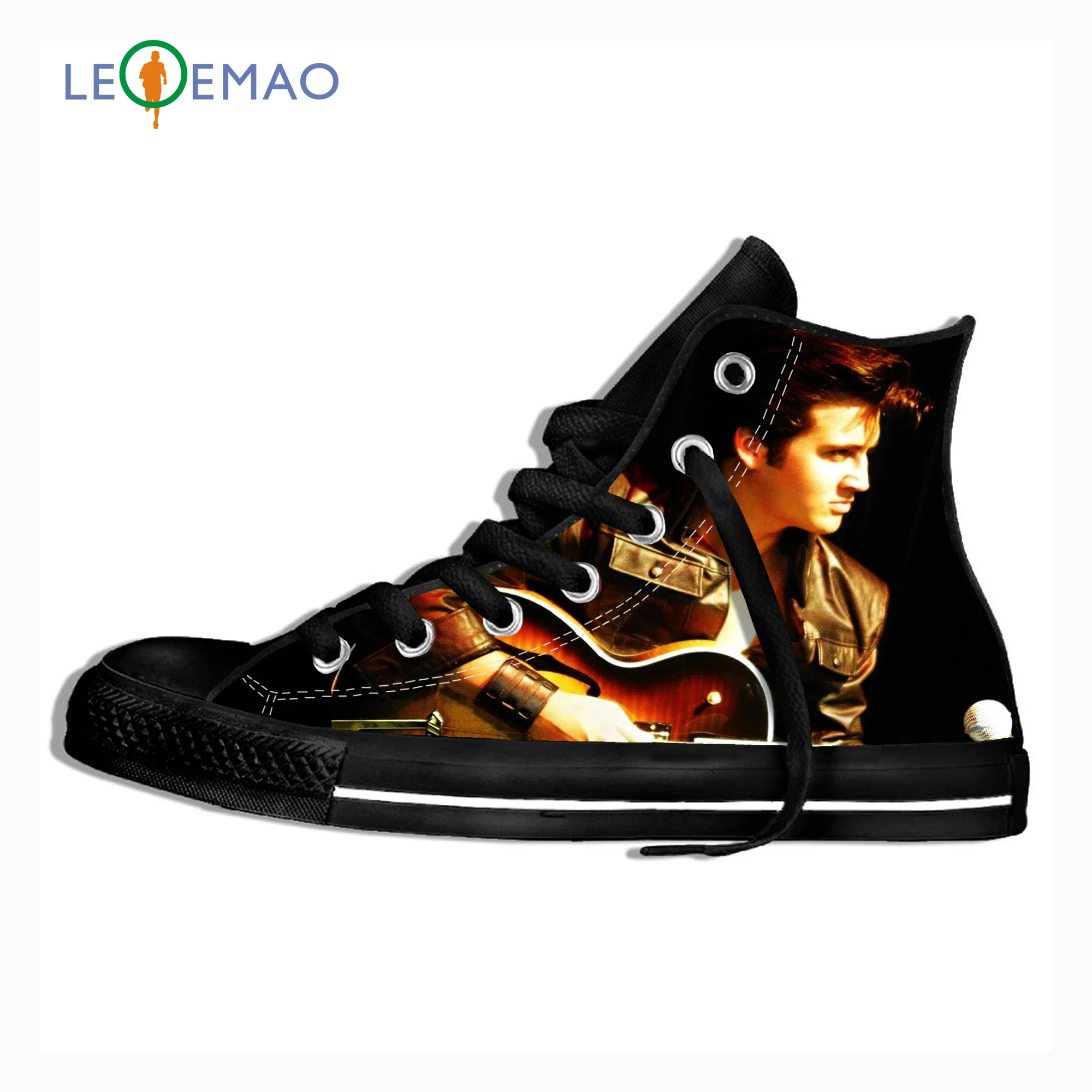 

Custom 3D Printing Elvis Presley High Top Canvas Boots Lace Up Lightweight Canvas Unisex Sneaker Casual Footwear For Men Women