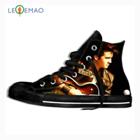 custom 3d printing elvis presley high top canvas boots lace up lightweight canvas unisex sneaker casual footwear for men women