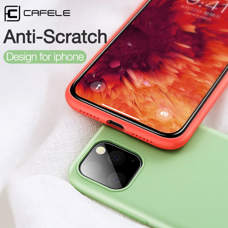 Cafele Silicone Liquid Case For iPhone 11 Pro Max Cover Ultra Thin Soft TPU Back Phone pro max Full Coverage |