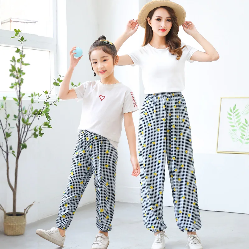 Женские шаровары пляжные брюки для отдыха костюм родителей и детей Свободные