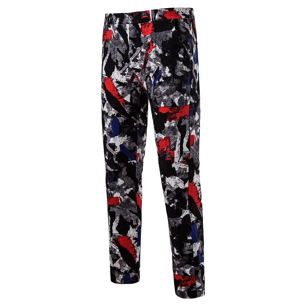 

Ethnic print autumn and winter new men's large size suit two sets
