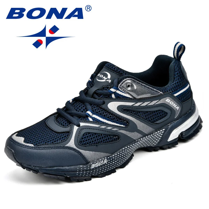 Кроссовки BONA мужские сетчатые дышащие, спортивная обувь для бега, на шнуровке, дышащие, для улицы от AliExpress RU&CIS NEW